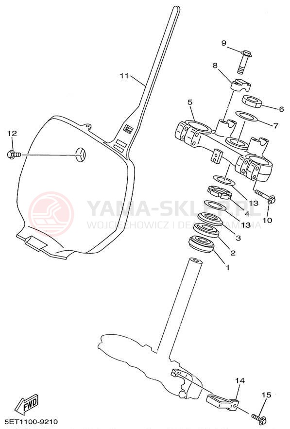 Schemat "Półki zawieszenia" do Yamaha YZ125 YZ125L1