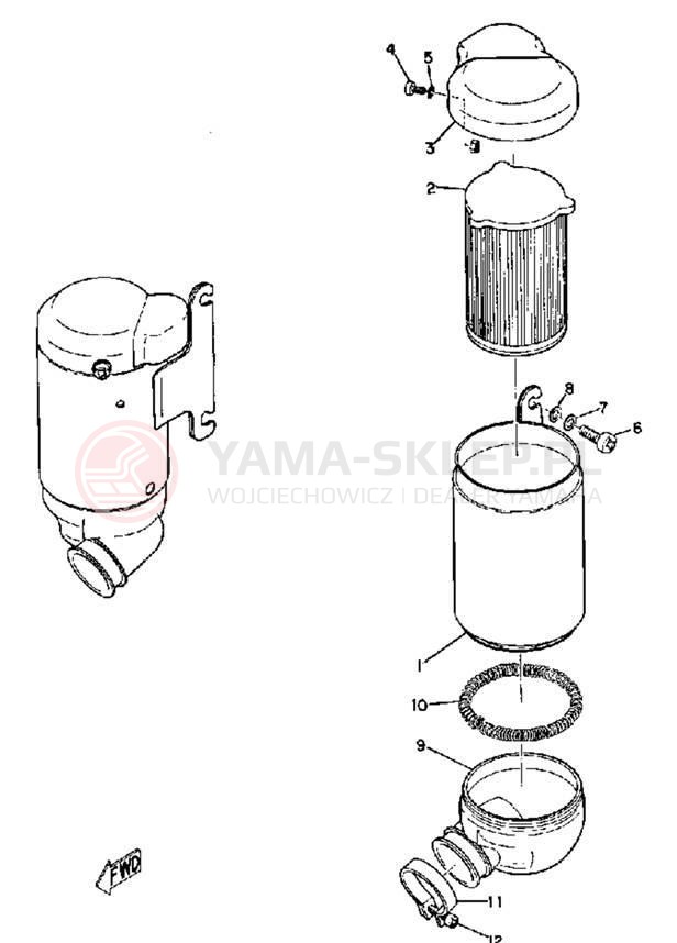 Schemat "Filtr powietrza" do Yamaha YAS1C