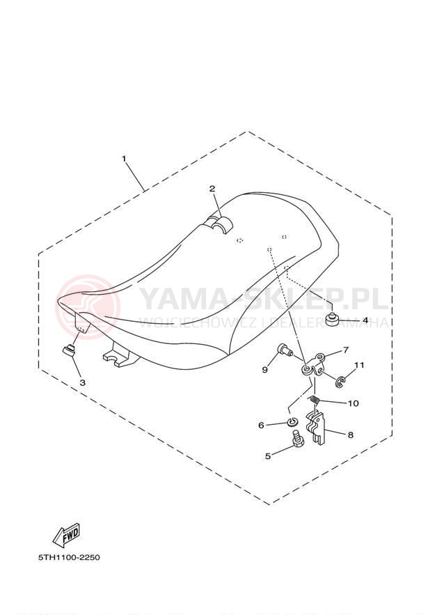Schemat "siedzenie" do Yamaha RAPTOR 80 YFM80RT