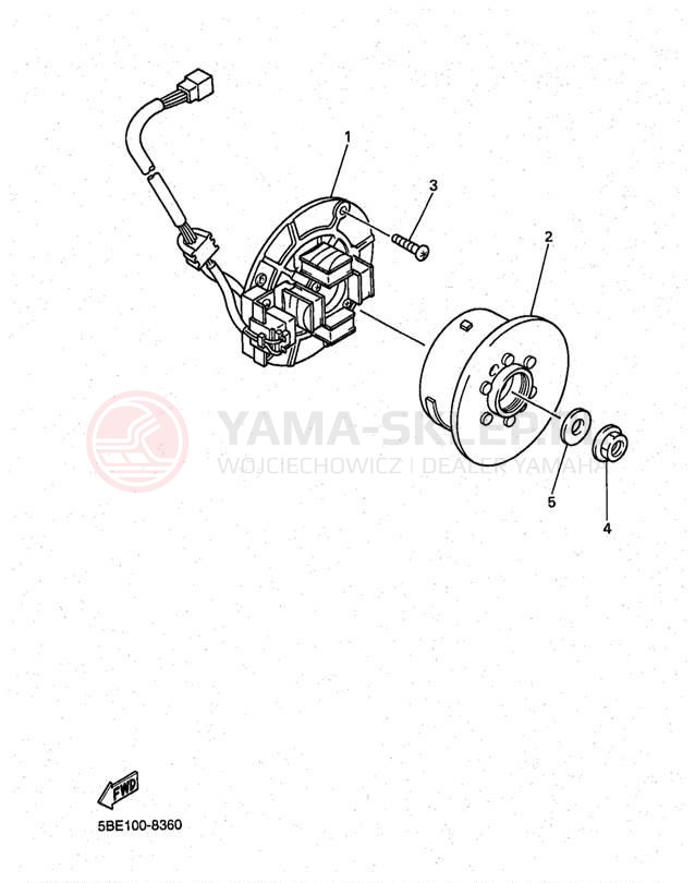 Schemat "prądnica" do Yamaha YZ400 YZ400FK