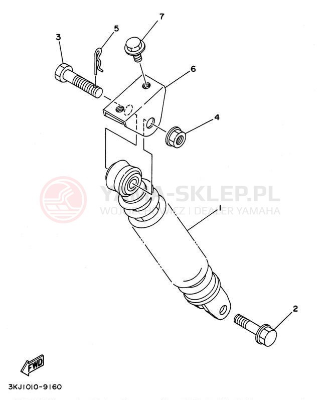 Schemat "zawieszenie tył" do Yamaha JOG CY50L
