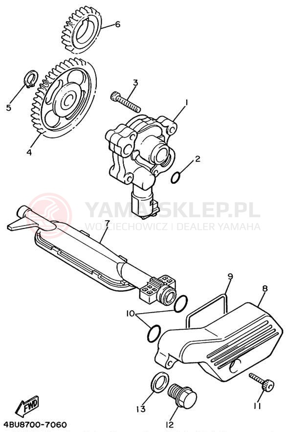 Schemat "Pompa olejowa" do Yamaha VIRAGO 535 XV535LC/XV535L