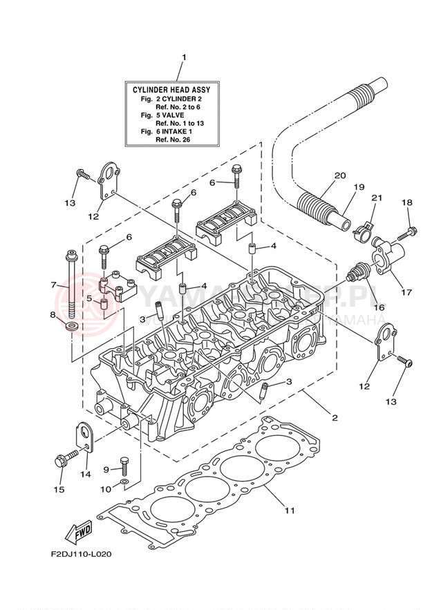 Schemat "cylinder" do Yamaha 212SS XAT1800CL