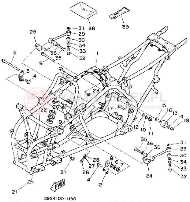Schemat "rama" do Yamaha BANSHEE YFZ350D_MN