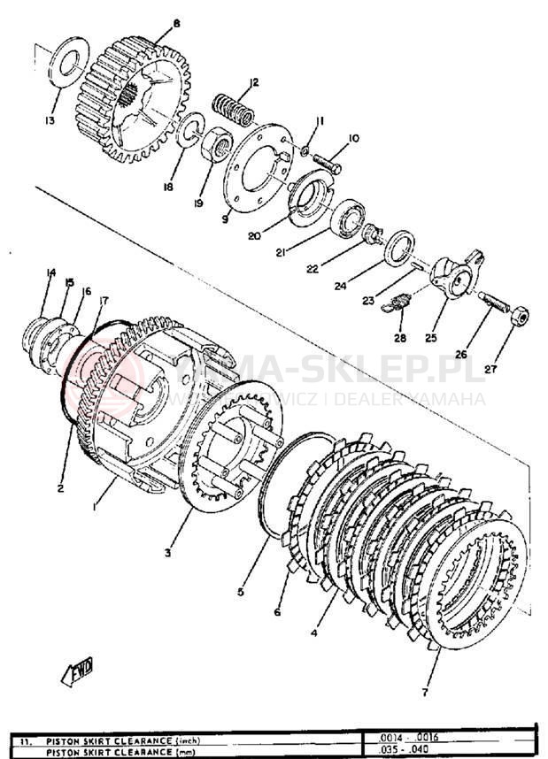 Schemat "sprzęgło" do Yamaha DS6C