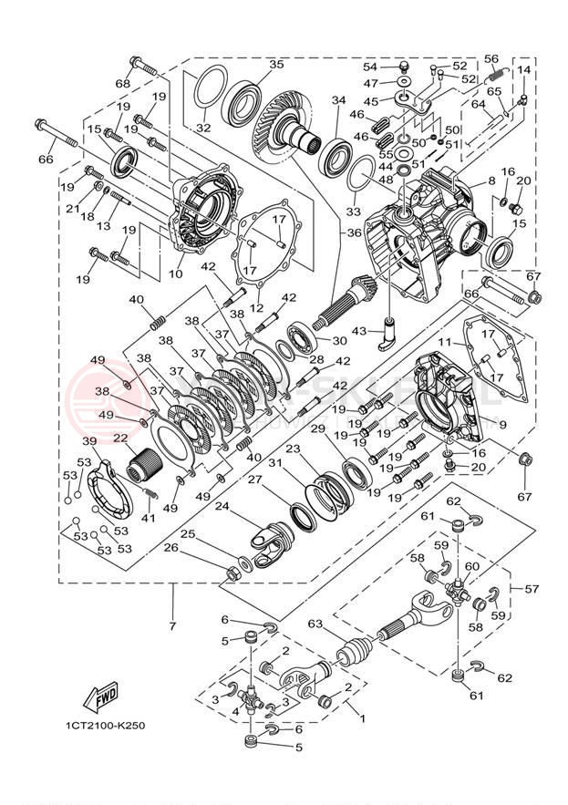 Schemat "Wał napędowy" do Yamaha GRIZZLY 450 EPS 4WD YFM45FGPBG