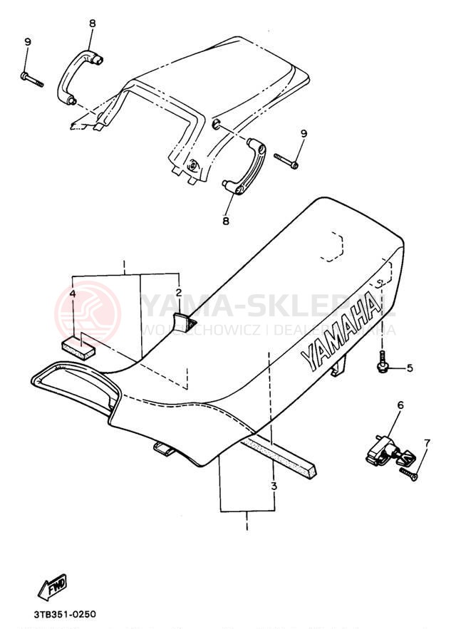 Schemat "siedzenie" do Yamaha XT600EAC/XT600EA