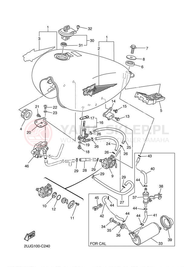 Schemat "zbiornik paliwa" do Yamaha VIRAGO 250 XV250SC/XV250S