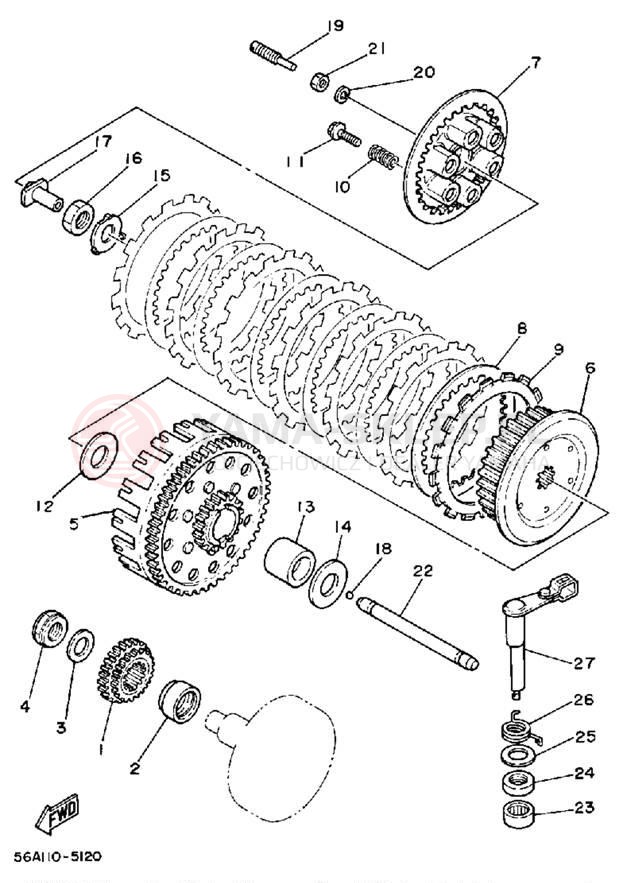Schemat "sprzęgło" do Yamaha YZ250N