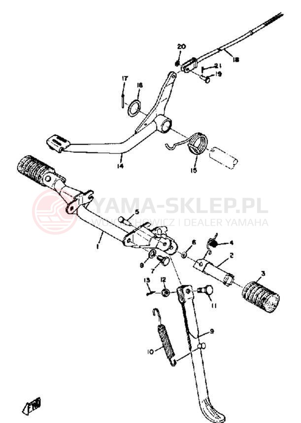Schemat "Stopka postoj., dźw. Hamulca tył" do Yamaha AT3_CT3 CT3/AT3