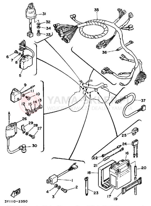 Schemat "układ elektryczny" do Yamaha XT250K/XT250KC