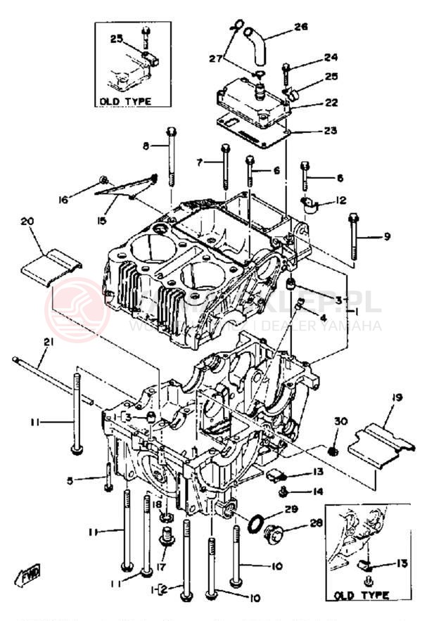Schemat "Obudowa silnika" do Yamaha XS360C