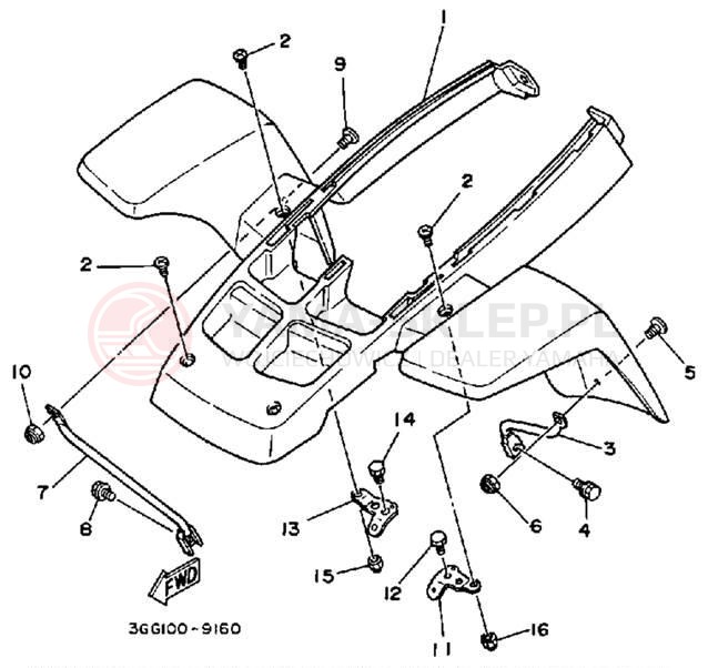 Schemat "Przedni błotnik" do Yamaha BANSHEE YFZ350B_MN