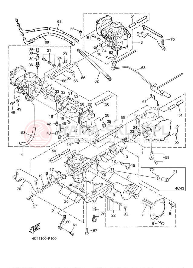 Schemat "Gaźnik" do Yamaha V-MAX CA VMX12W1C/VMX12W1