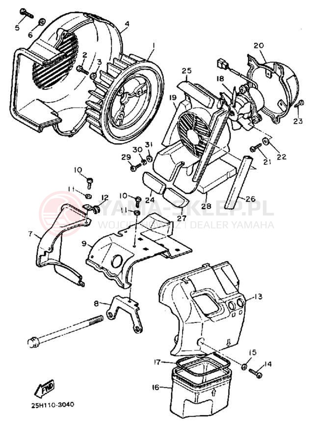 Schemat "Obudowa wentylatora" do Yamaha RIVA 180 XC180K/XC180KC
