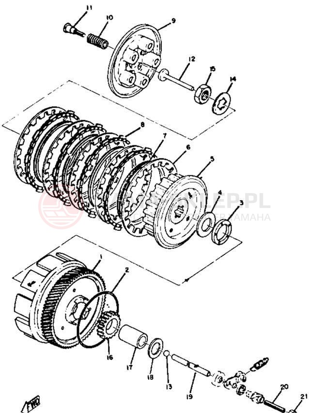 Schemat "sprzęgło" do Yamaha HT1