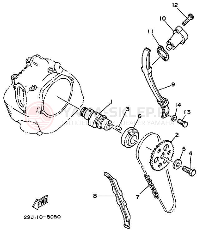 Schemat "Rozrząd - łańcuszek" do Yamaha MOTO-4 YFM200DXT