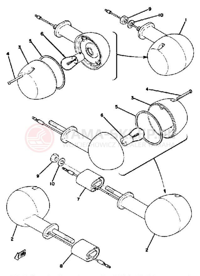 Schemat "kierunkowskazy" do Yamaha GTMXC/GT80C