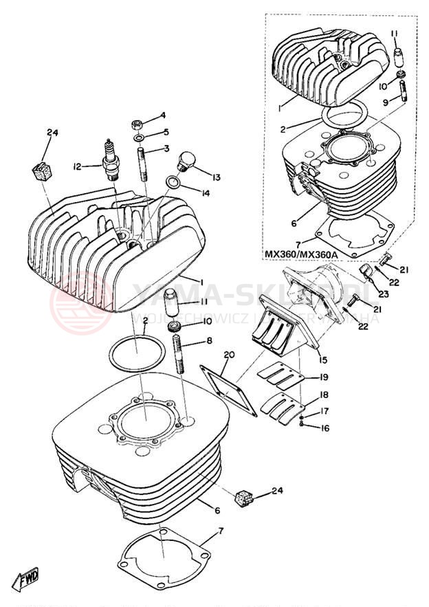 Schemat "cylinder" do Yamaha MX360A/MX250A