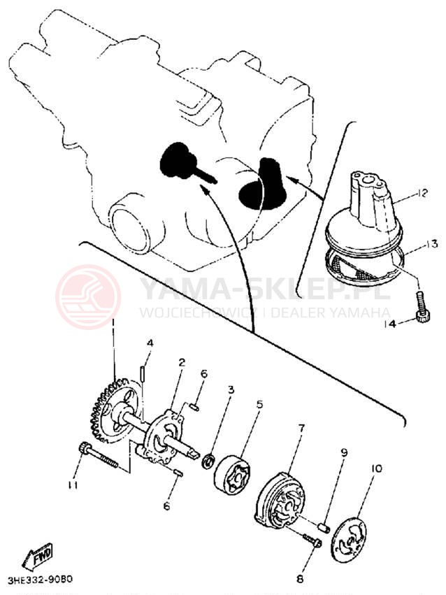 Schemat "Pompa olejowa" do Yamaha FZR600RAC