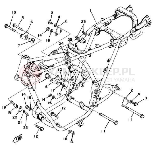 Schemat "rama" do Yamaha XS360_2D
