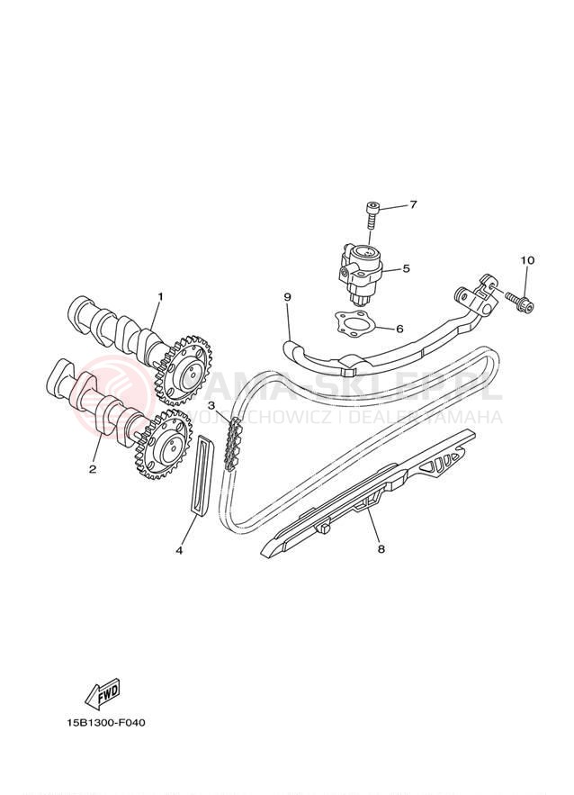 Schemat "Rozrząd - łańcuszek" do Yamaha TMAX XP500AB