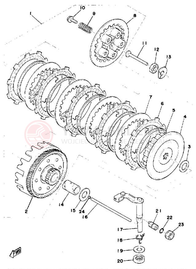 Schemat "sprzęgło" do Yamaha DT175C