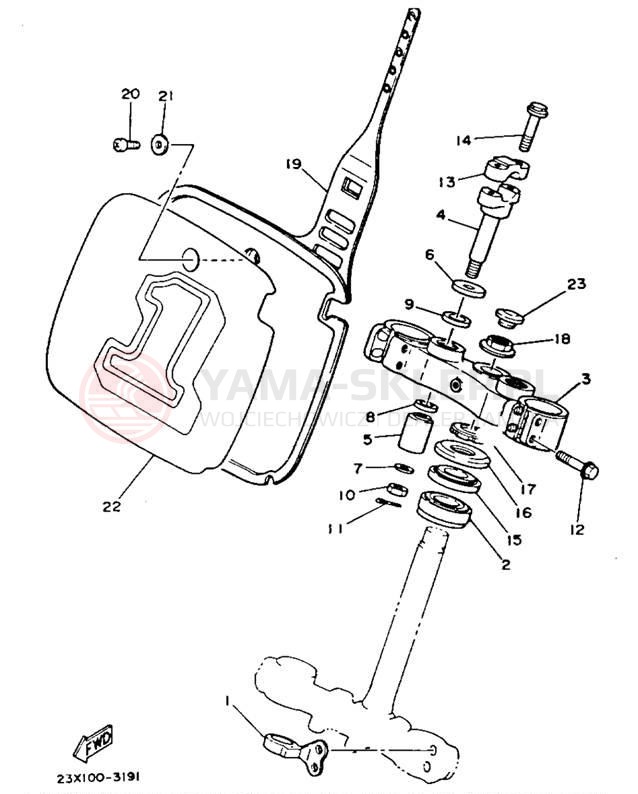 Schemat "Półki zawieszenia" do Yamaha YZ490N