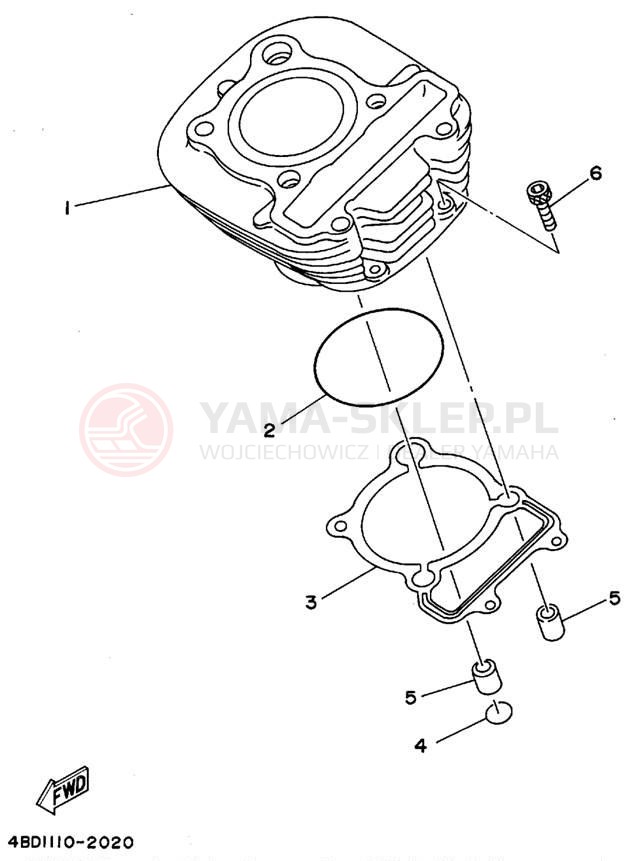 Schemat "cylinder" do Yamaha YFB250FWF