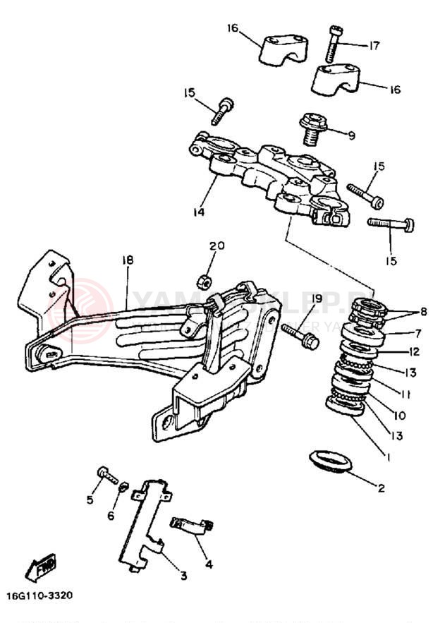 Schemat "Półki zawieszenia" do Yamaha XJ650LJ