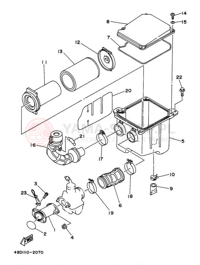 Schemat "Wtrysk paliwa" do Yamaha TIMBERWOLF YFB250UK