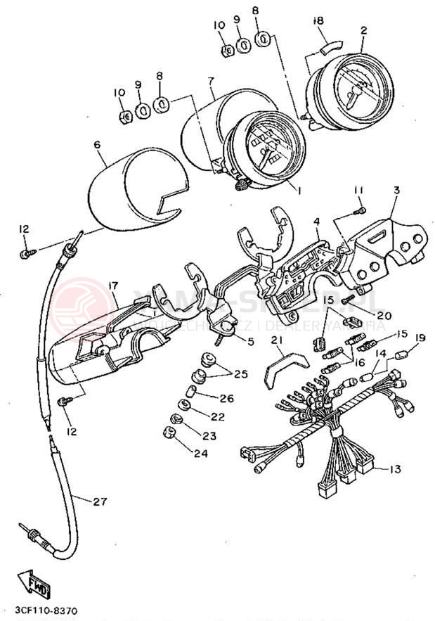 Schemat "licznik" do Yamaha VIRAGO 750 XV750DC/XV750D