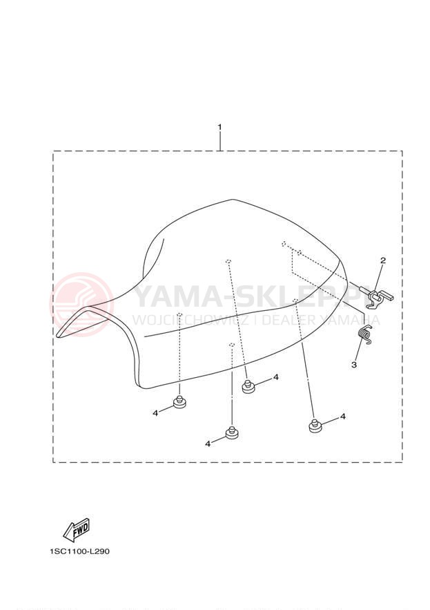 Schemat "siedzenie" do Yamaha GRIZZLY 300 YFM30GBL/YFM30GBGR