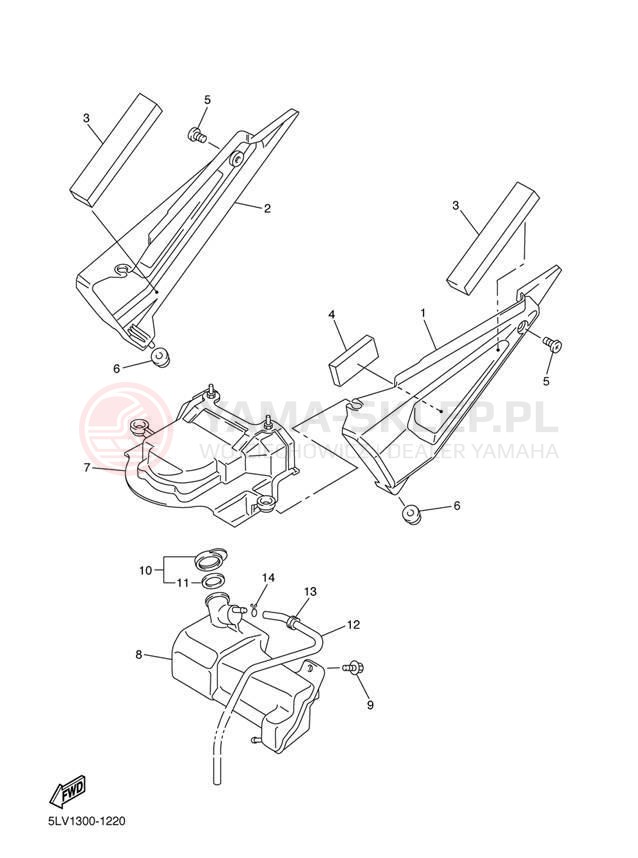 Schemat "Pokrywa boczna" do Yamaha FZ1 FZS1000P/FZS1000PC