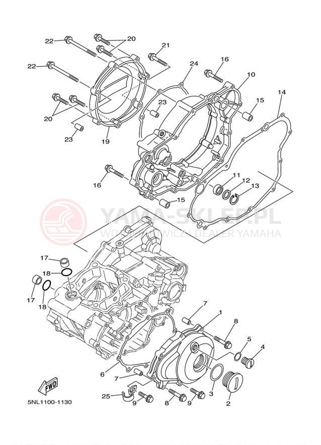Schemat "Pokrywa silnika" do Yamaha WR250F WR250FP
