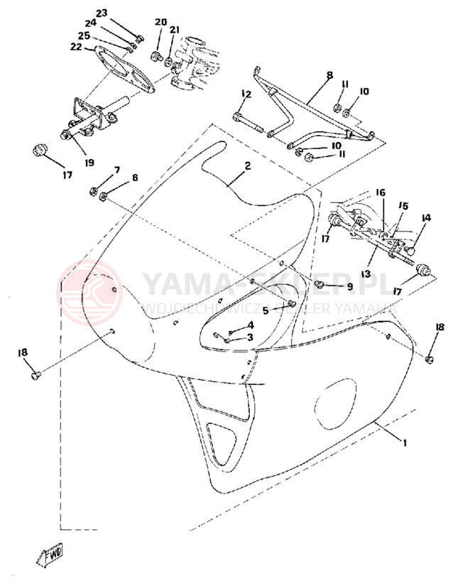 Schemat "Owiewki" do Yamaha TZ250F