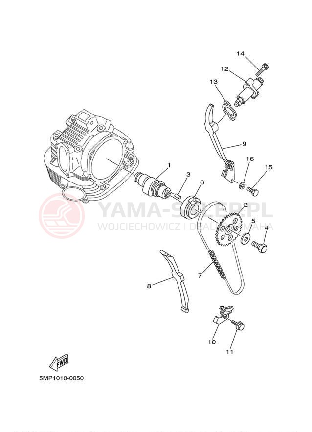 Schemat "Rozrząd - łańcuszek" do Yamaha XT225 XT225TC/XT225T