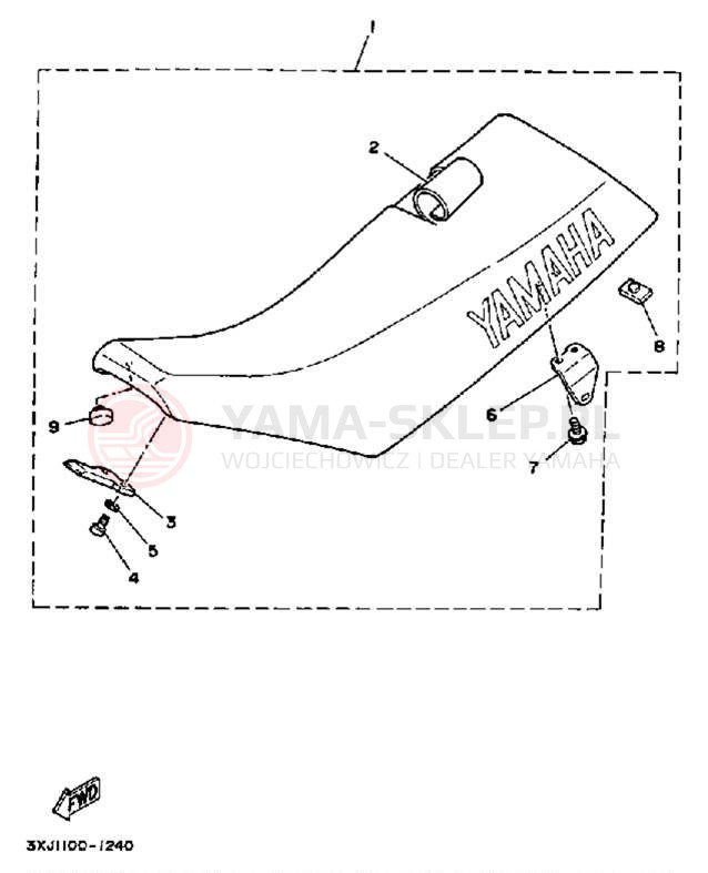 Schemat "siedzenie" do Yamaha YZ125B