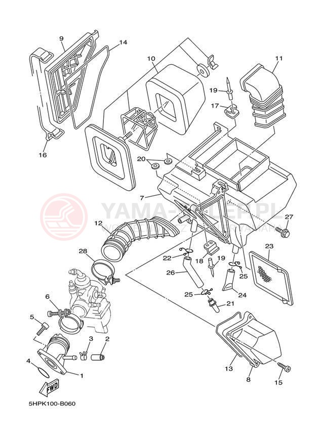 Schemat "Wtrysk paliwa" do Yamaha TT-R125E TTR125ET/TTR125LET