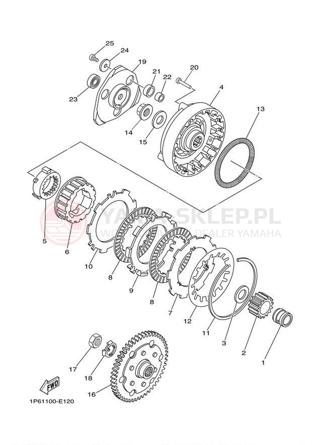 Schemat "sprzęgło" do Yamaha TTR50E TTR50EY