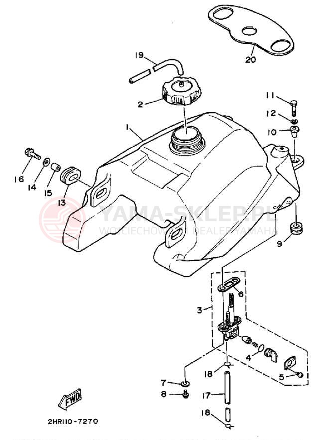 Schemat "zbiornik paliwa" do Yamaha BIG BEAR 4WD YFM350FWU