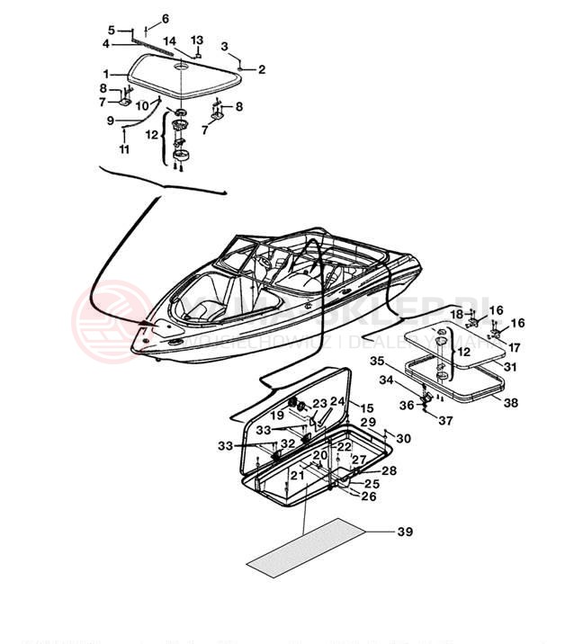 Schemat "DECK HATCH" do Yamaha SX230 SRT1000AE
