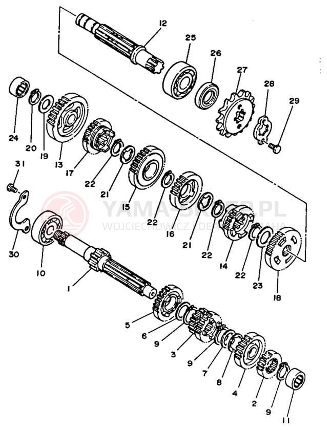 Schemat "Skrzynia biegów " do Yamaha BLASTER YFS200B_MN