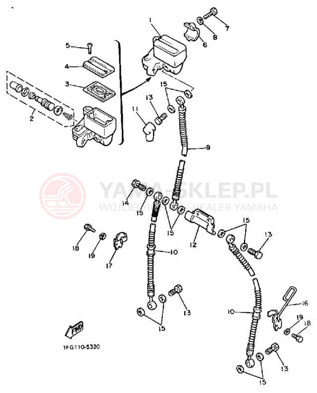 Schemat "Pompa hamulcowa przednia" do Yamaha MAXIM X XJ700XS/XJ700XSC