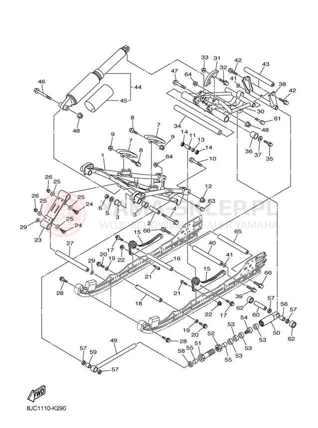 Schemat "Zawieszenie gąsiennicy" do Yamaha APEX SE RX10PSBB/RX10PSBL