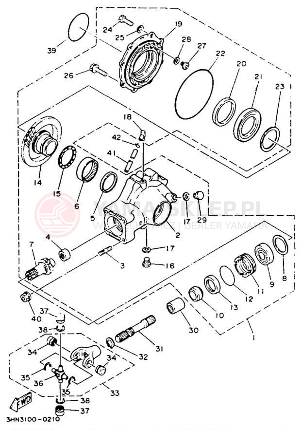 Schemat "Wał napędowy" do Yamaha BIG BEAR 4WD YFM350FWE_