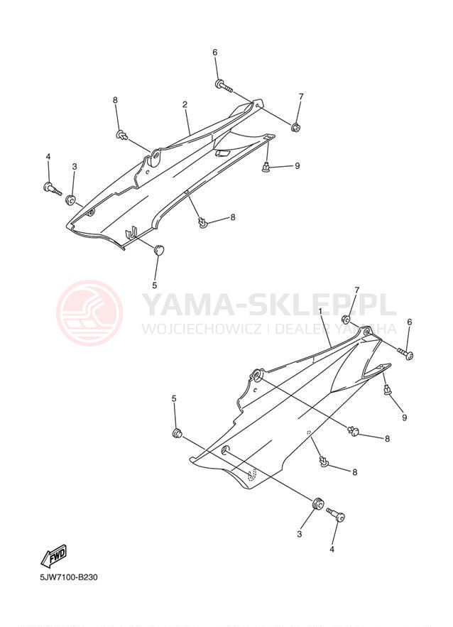 Schemat "Pokrywa boczna" do Yamaha FJR1300ABS FJR13AT/FJR13ATC