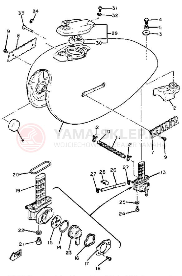 Schemat "zbiornik paliwa" do Yamaha XS650G