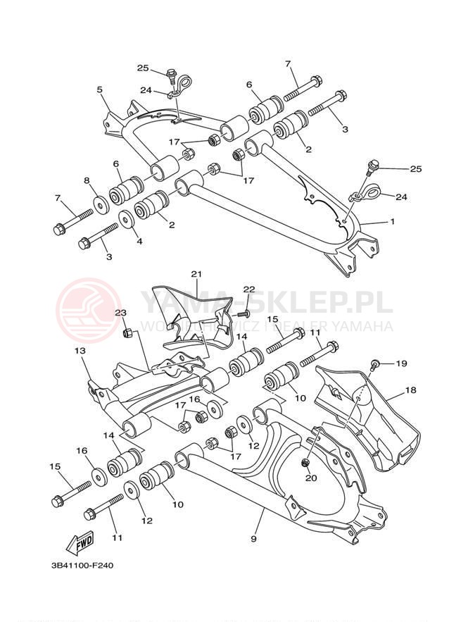 Schemat "wahacz" do Yamaha GRIZZLY 700 DUCKS YFM7FGPDUW