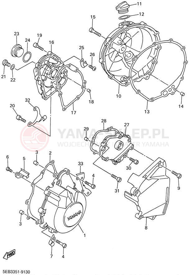Schemat "Pokrywa silnika" do Yamaha YZFR6 YZFR6NC/YZFR6N